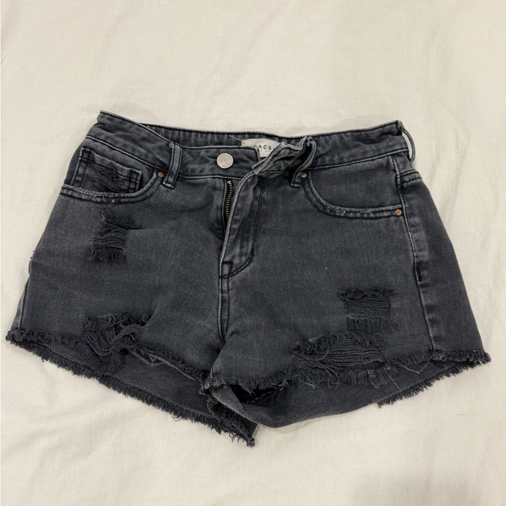 PacSun Charcoal Distressed Jean Shorts